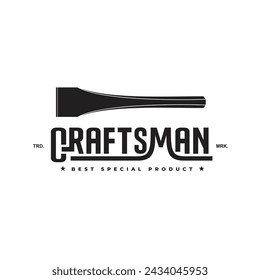 Logo Vintage retro for craftsman. Carpentry tools silhouette icons