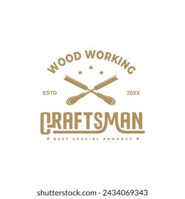 Logo Vintage retro for craftsman. Carpentry tools silhouette icons