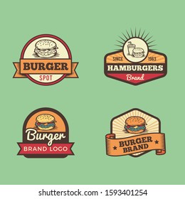 logo vintage selection burger vector