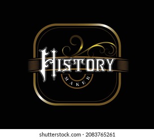 Logo Vintage Word Of History Maker