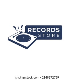 logo vinyl turntable record store vector illustration design