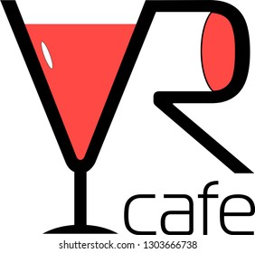 Logo for a virtual reality cafe + wine bar