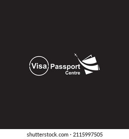 Logo of Visa application centre. Vector illustration with black background.