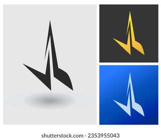 Monograma de forma de letra VL con logotipo para empresa y aplicación