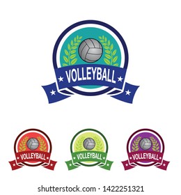 logo volleyball club event emblem circle modern vector