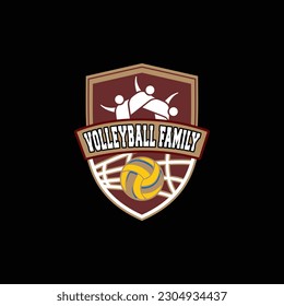 logo volleyball team template background design Free Vector 