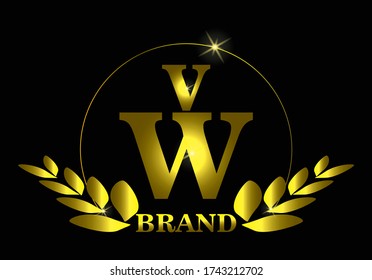 logo vw brand gold and black