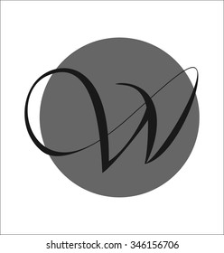 logo w, calligraphic sign