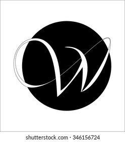 logo w, calligraphic sign