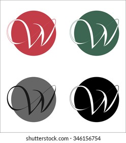 logo w, calligraphic sign