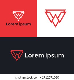 logo W design template triangle shape. creative W icon elements monogram.