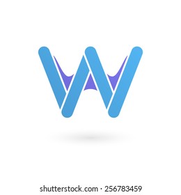 Logo W letter. Isolated on white background. Vector illustration, eps 10.