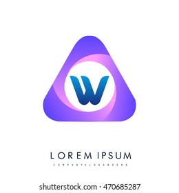 Logo W letter in the triangle shape, font icon, Vector design template elements for your application or company identity.