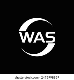 WAS logo. W A S design. White WAS letter. WAS, W A S letter logo design. W A S letter logo design 