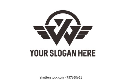 Logo W Stock vector. Free royalty- art ilustration vector