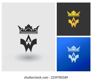 Logo WA or AW Letter shape monogram