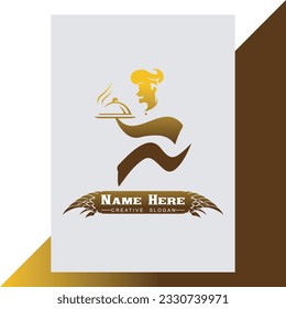 Logo of waiter serving food