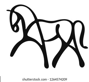 A logo of a walking horse.