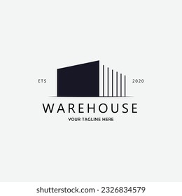 Logo-Warehouse-Linie Art Logo Vektorgrafik Konzept-Illustration Design. Icon-Home-Design
