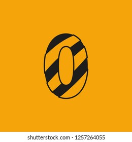logo warning symbol number 0 zero, editable vector