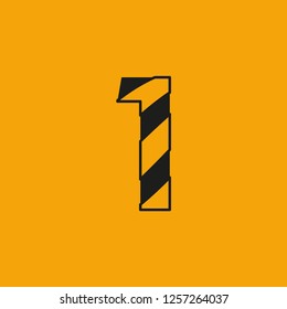 logo warning symbol number 1 one, editable vector