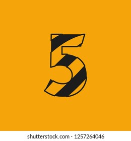 logo warning symbol number 5 five, editable vector