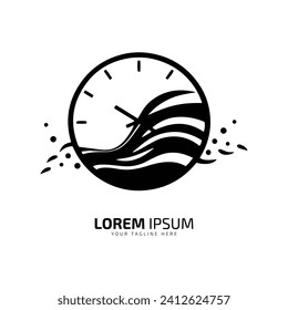 Un logotipo de icono de reloj silueta de vector de reloj abstracto sobre fondo blanco