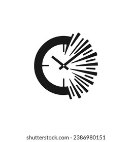Ein Logo für das Uhrsymbol Vektordesign Uhrensilhouette einzeln auf schwarzem Symbol