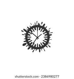 A logo of watch icon vector design watch silhouette isolated dark logo