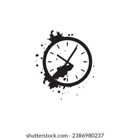 Logo of watch icon vector silhouette isolated design time concept black watch