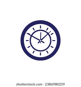 Logo of watch icon vector silhouette isolated design time concept blue watch