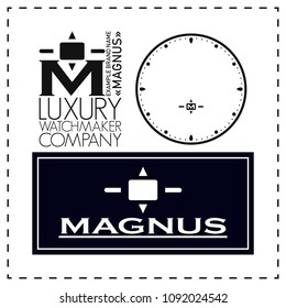 Logo for watchmaking company. Vector illustration design with example name. Self made logo.