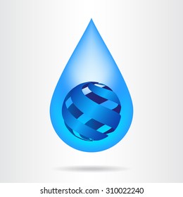 Logo water drop abstract design vector template. Water drop logotype. 