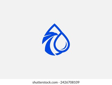 logo water drop and eagle head concept. Eagle logo design. Editable color