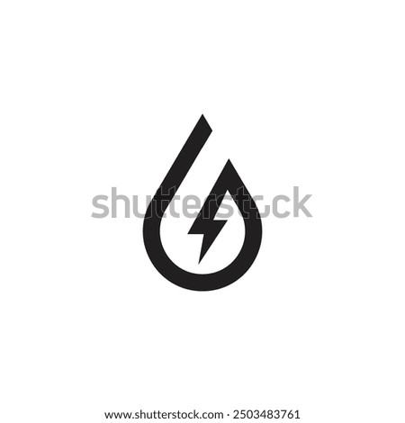 Logo water drop electric with blank background