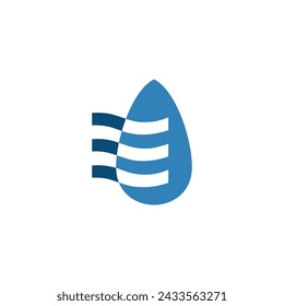 Logotipo de flujo de gota de agua con fondo en blanco