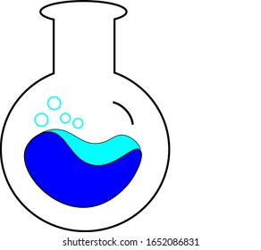 logo of the water filled laboratory bottle