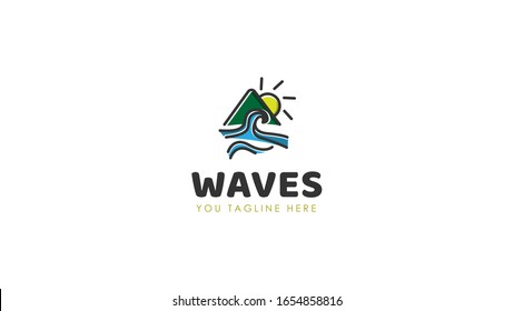 Logo Water Montain Sea Vector