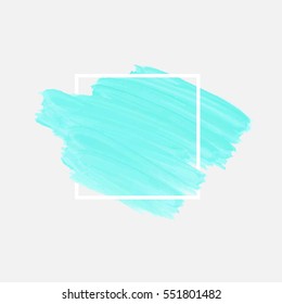 Logo watercolor background banner vector. Art abstract brush paint texture design acrylic stroke over square frame vector illustration. Perfect design for headline and sale banner. 