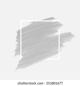 Logo watercolor background banner vector. Art abstract brush paint texture design acrylic stroke over square frame vector illustration. Perfect design for headline and sale banner. 