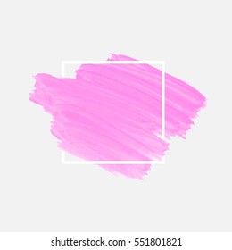 Logo watercolor background banner vector. Art abstract brush paint texture design acrylic stroke over square frame vector illustration. Perfect design for headline and sale banner. 