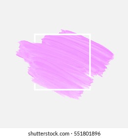 Logo watercolor background banner vector. Art abstract brush paint texture design acrylic stroke over square frame vector illustration. Perfect design for headline and sale banner. 