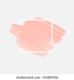 Logo watercolor background banner vector. Art abstract brush paint texture design acrylic stroke over square frame vector illustration. Perfect design for headline and sale banner. 