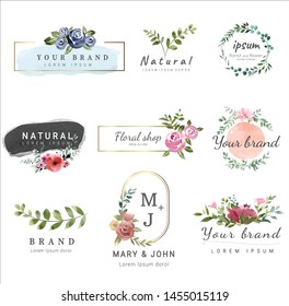 Logo Watercolor Background Banner
For Wedding,luxury  Logo,banner,badge,printing,product,package.vector Illustration