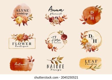 Logo watercolor background banner for wedding,luxury logo,banner,badge,printing,product,package.vector illustration