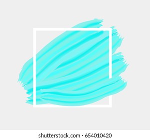 Logo watercolor banner background. Art abstract brush paint texture design acrylic stroke over square frame vector illustration. Perfect design for headline and sale banner. 