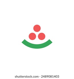 Logo sandía simple diseño único con fondo en blanco