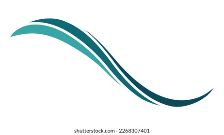 Logo wave sea, icon ocean water shape symbol surf curve