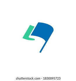 logo of a waving flag mounted on a pole