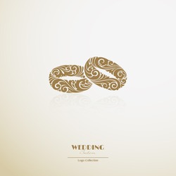 Logo Wedding Salon. Ornate Couple Of Rings Icon